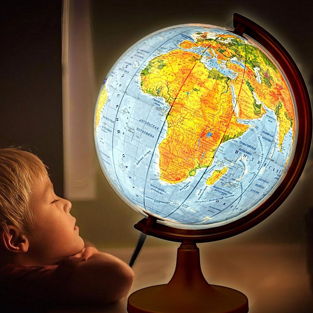 Glob geografic iluminat, harta politica si fizica, diametru 32 cm, meridian - imagine 7